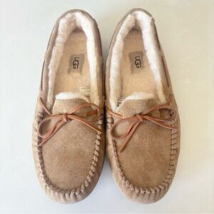 Ugg Olsen Tan Suede Leather Men’s Moccasins Slipper Size 10 ~Excellent Condition